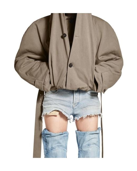 Balenciaga Brown Flipped Hooded Trench Coat