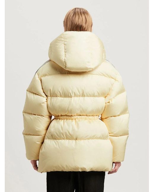 Palm Angels Natural Logo Embroidered Down Jacket