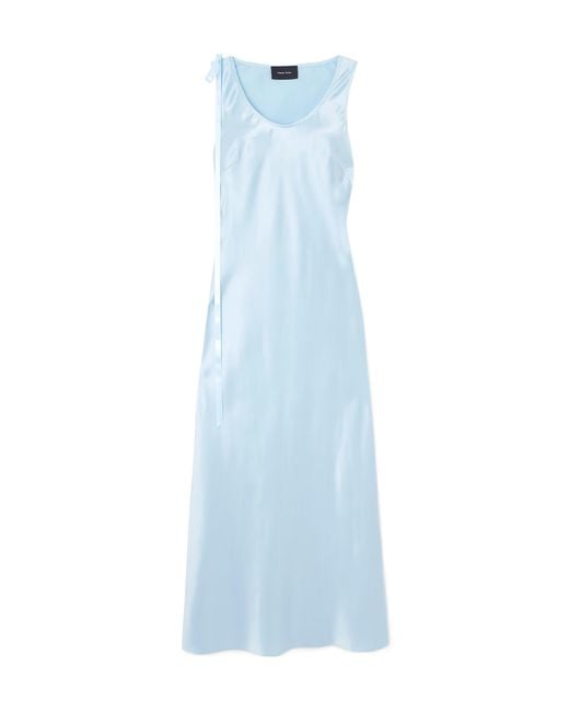 Simone Rocha Blue Bow-Embellished Silk Midi Dress
