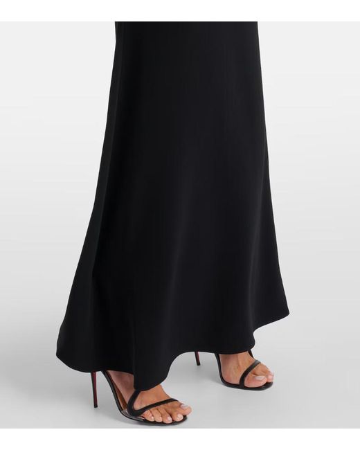 Roland Mouret Black Embellished Off-Shoulder Crêpe Satin Gown