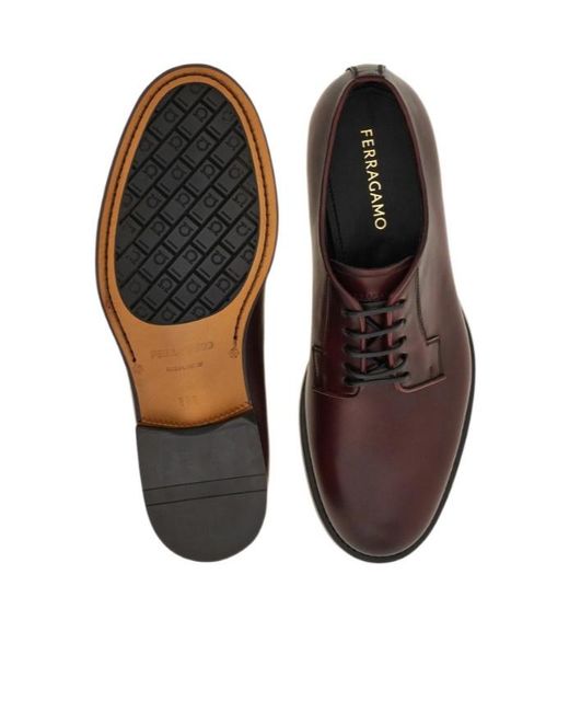 Ferragamo Brown Derby Shoe for men