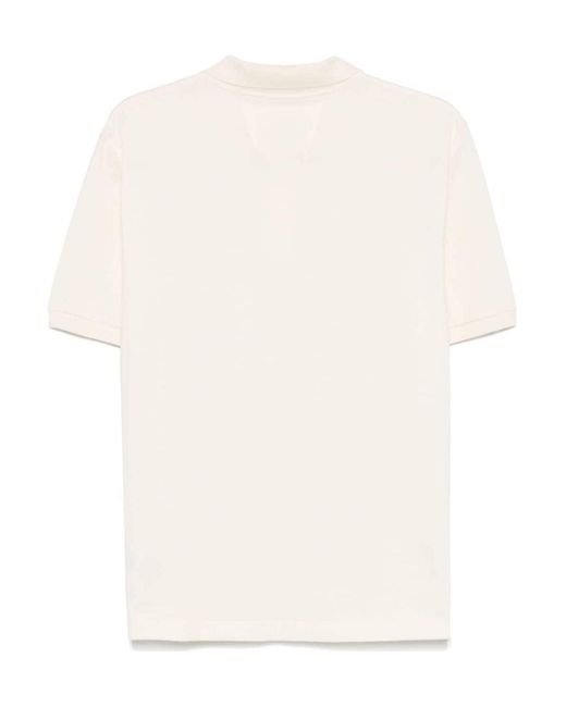 Ferrari White Piqué Polo Shirt for men