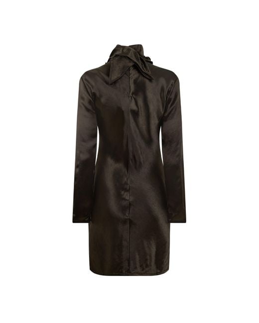 Bottega Veneta Black Structured Shift Dress