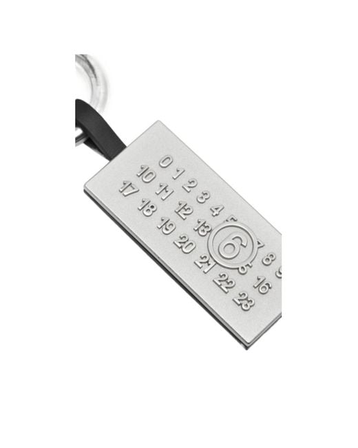MM6 by Maison Margiela White Pendant Keychain for men