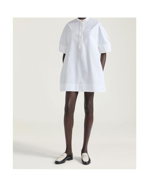 Givenchy White Stand-Collar Mini Shirt Dress