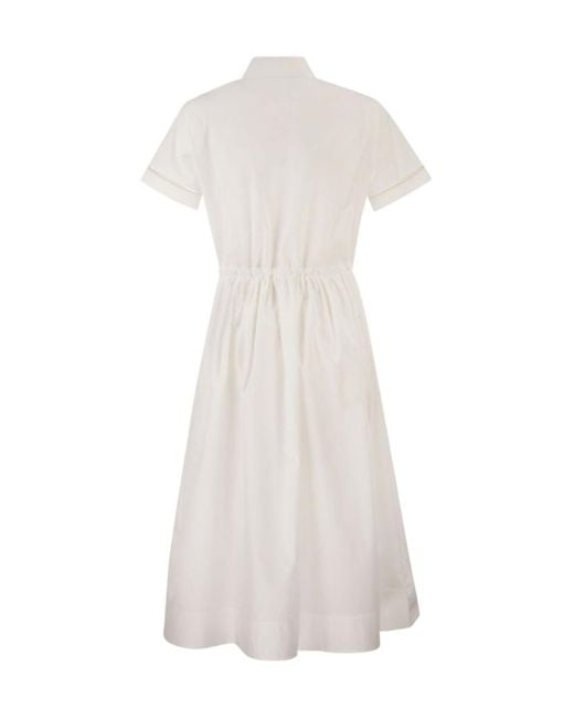 Fabiana Filippi White Short-Sleeved Polo-Collar Dress