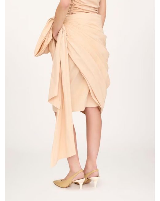 Chloé Natural Chloé Draped Tie-Detail Skirt