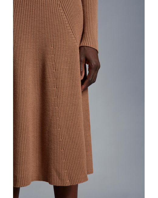 Moncler Brown Logo Patch Ribbed Dress