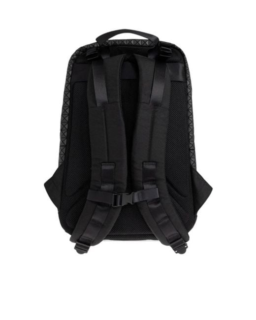 Issey Miyake Black Geometric-Pattern Backpack for men