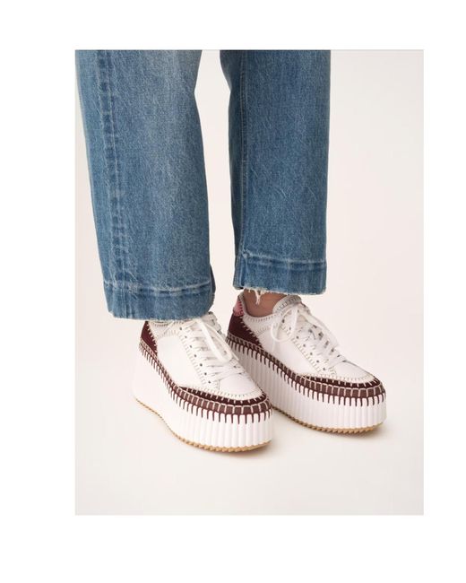 Chloé Pink Chloé Nama Platform Sneakers