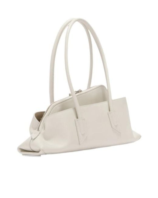 The Attico Natural 'La Passeggiata Small' Ice Top Handle
