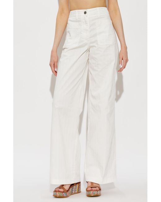 Etro White Belt Loop Jeans