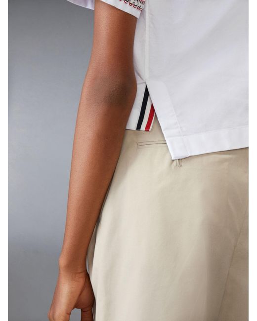 Thom Browne White Oxford Cropped Shirt