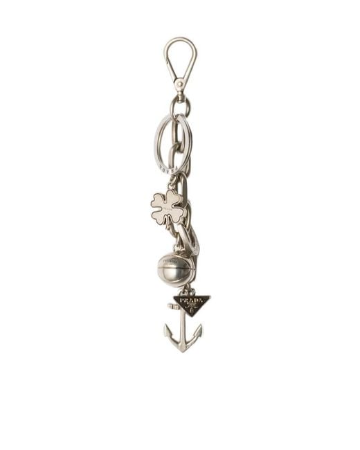 Prada White Lucky Charms Keyring for men