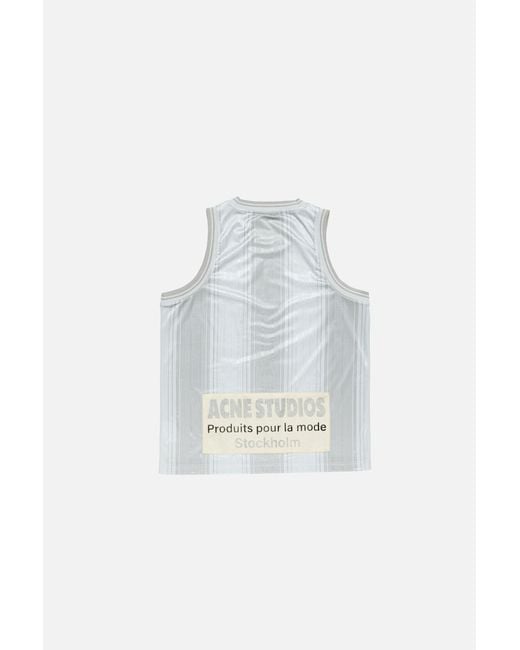 Acne Blue Sports Jersey Tank Top for men