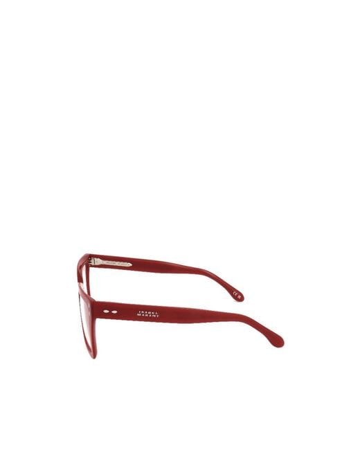 Isabel Marant Red Full-Rimmed Glasses (With Non-Prescription Lenses)