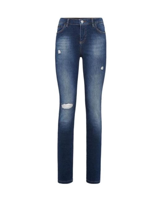Philipp Plein Blue Logo Details Jeans