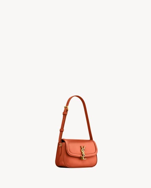 Saint Laurent Orange Mini Solferino Leather Shoulder Bag