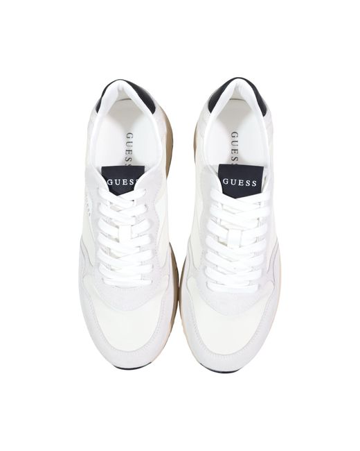 Guess White Lace-Up Sneakers for men