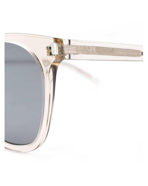 Saint Laurent White Eyewear Sl28 Slim Sunglasses