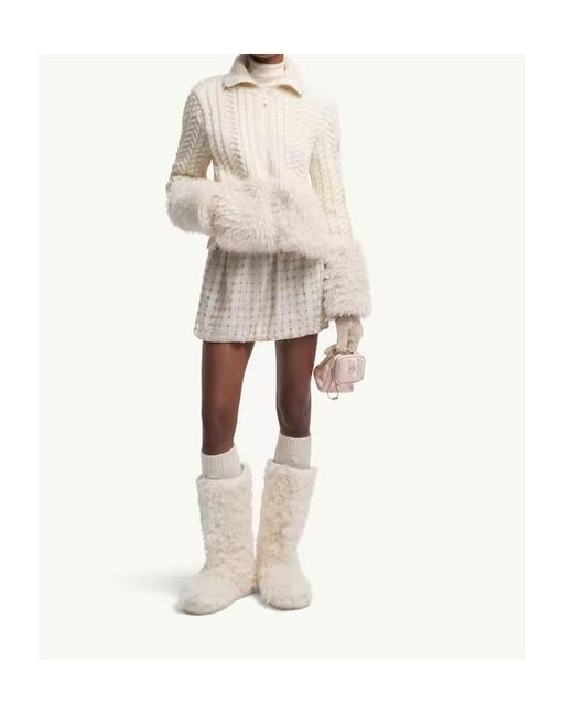 Moncler White Zip-Up High Neck Cardigan