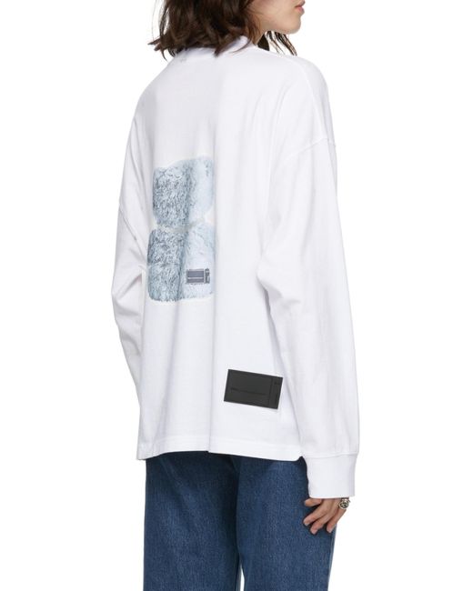we11done White Teddy Bear Cotton Sweatshirt