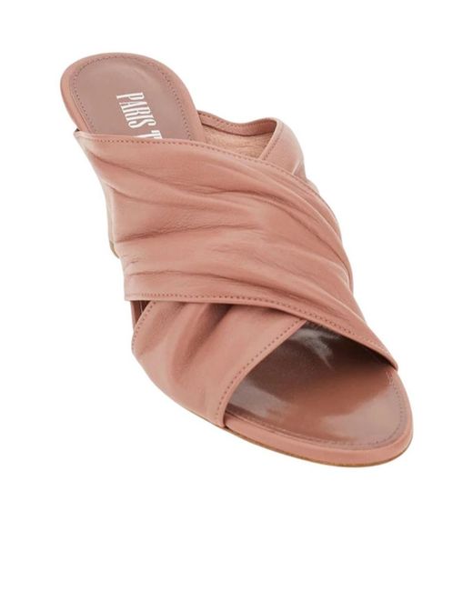 Paris Texas Pink Maria Ruched Mules