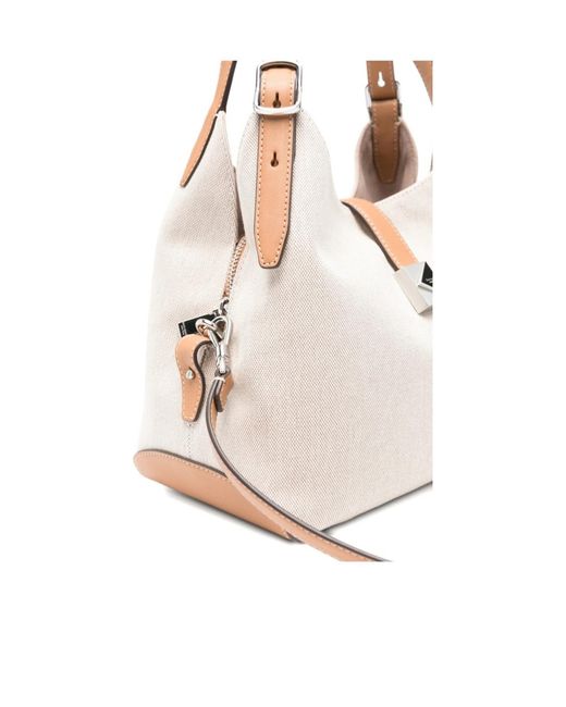 Kate Spade Gray Leather-Trim Canvas Tote Bag