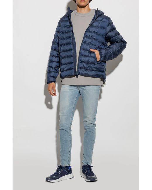 EA7 Blue Logo-Print Mesh-Panelling Sneakers for men