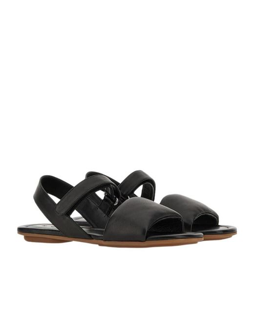Hogan Black Flat Sandals H685