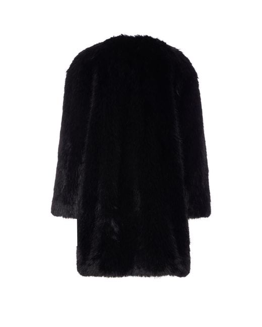 Max Mara Black Studio Eros Crewneck Long-Sleeved Coat