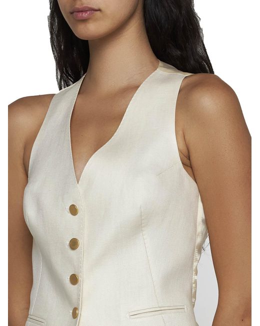 Tagliatore White Giselle V-Neck Vest