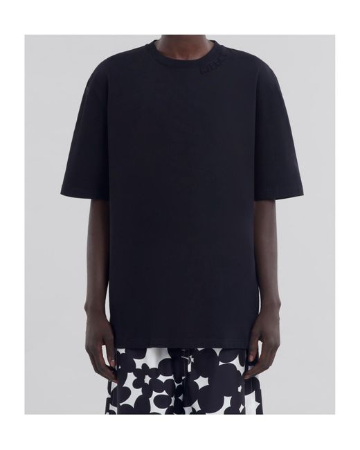 Marni Black Logo Patch Crewneck T-Shirt for men