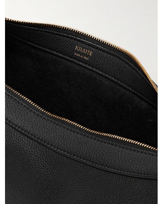 Khaite Black Augustina Small Zipped Shoulder Bag