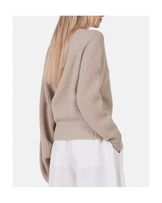 Stella McCartney Natural Roll-Neck Rib-Knit Cape Jumper
