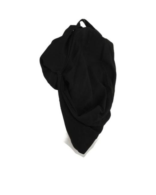 Yohji Yamamoto Black Draped Wool Backpack