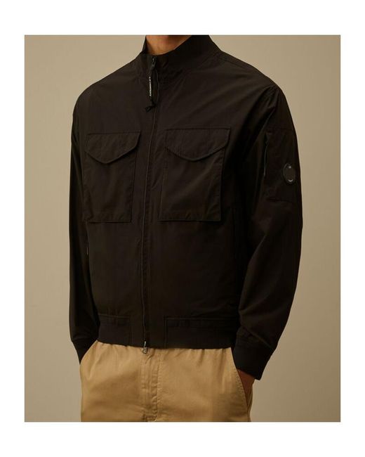 C P Company Black Flap-Pocket Jacket for men