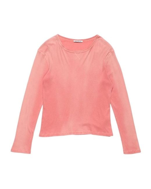 Acne Pink Sprayed Logo T-Shirt for men