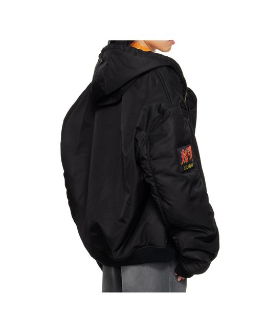Lu'u Dan Black Patch Bomber Jacket for men