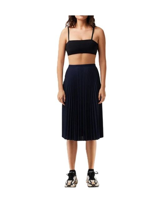 Lacoste Blue Midi Pleated Skirt