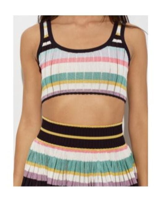 Alaïa Gray Alaïa Ribbed Striped Knitted Top