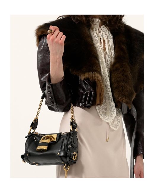 Chloé Black Chloé Paddington Padlock Detailed Small Shoulder Bag