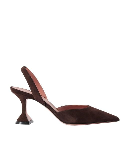 AMINA MUADDI Brown Holli Slack-Heeled Heels