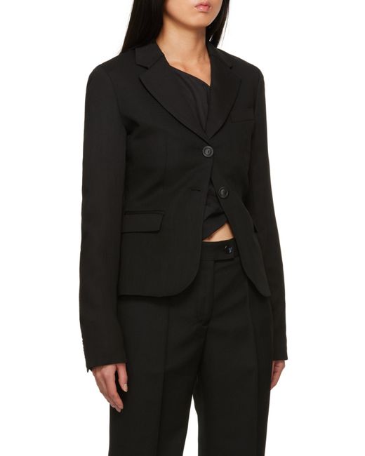 Acne Black Notched-Lapel Single-Breasted Blazer