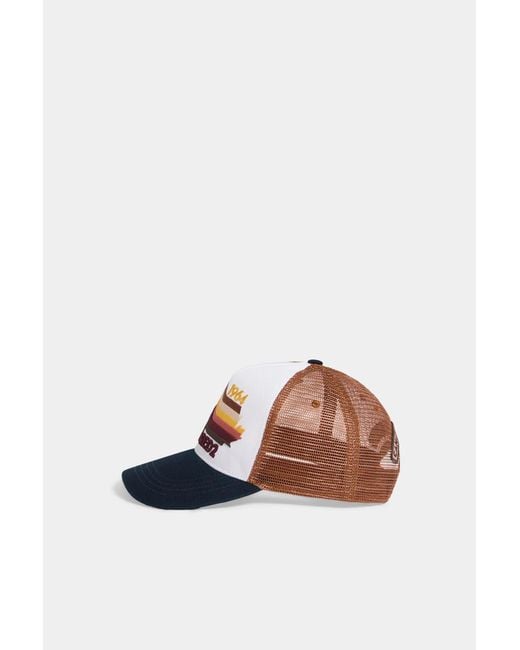 DSquared² White Embroidered Mesh-Panel Baseball Cap for men