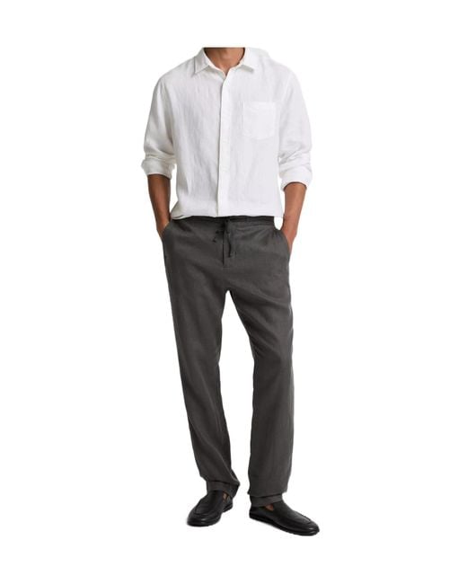 Vince White Drawstring Casual Pants for men