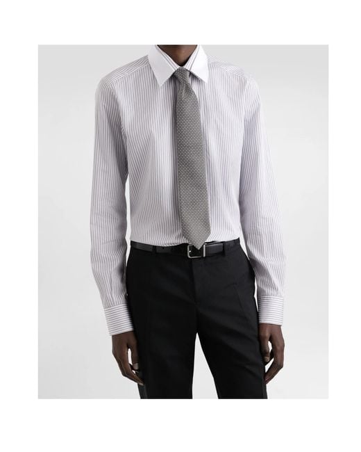 Dolce & Gabbana White Patterned Tie for men