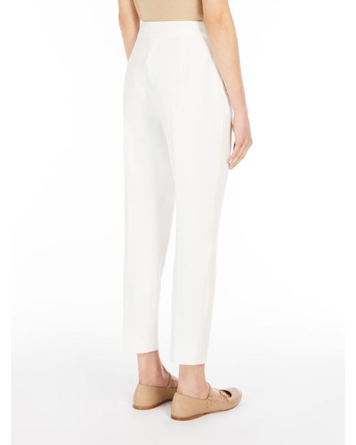 Max Mara White Pegno Slim-Fit Trousers
