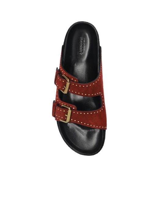 Isabel Marant Brown Lennyo Slip-On Buckle Sandals