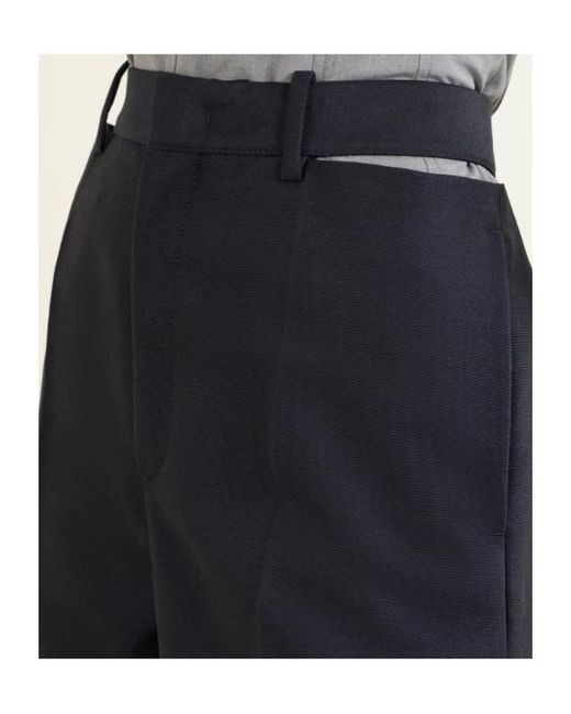 Jil Sander Blue Split-Waist Tailored Pants